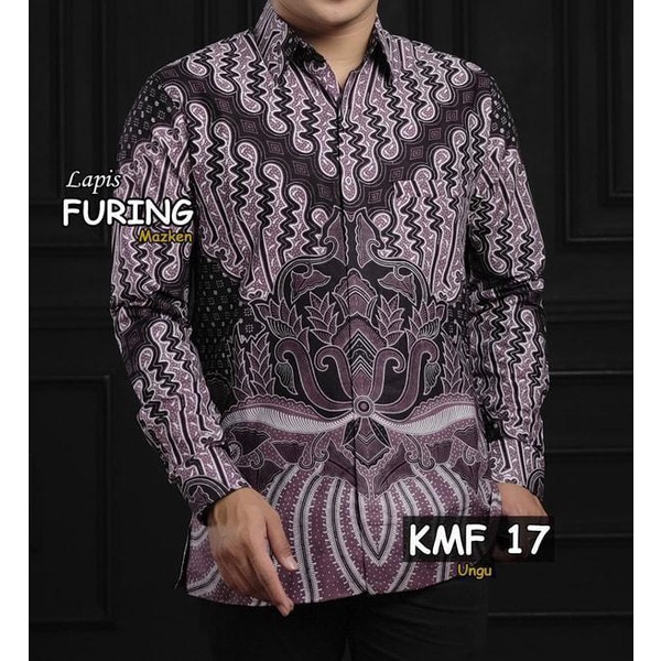 Kemeja UNGU Furing Lavender Premium แขนยาวสีม่วง Batik Furing เสื้อ KMF 17 สีม่วง