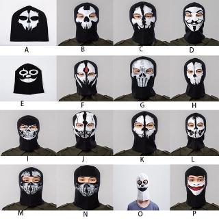 Full Face Skeleton Ghost Skull Face Mask Hood Biker Halloween Props