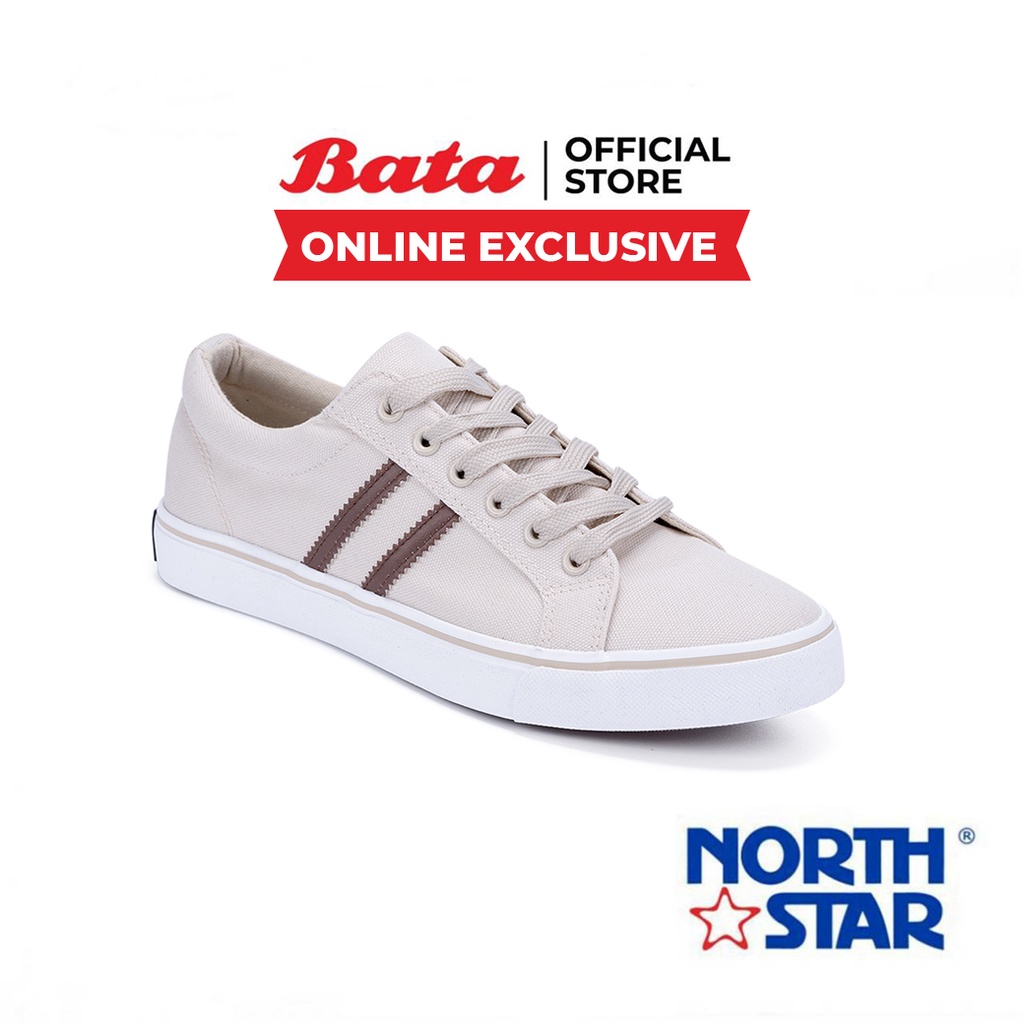 Bata บาจา (Online Exclusive) ยี่ห้อ North Star รองเท้าผ้าใบสนีคเกอร์แฟชั่น แบบผูกเชือก  สำหรับผู้ชาย รุ่น Daana สีขาว 8598259
