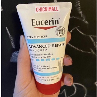 ❗️พร้อมส่ง❗️ ครีมบำรุงมือ, Eucerin, Advanced Repair Hand Creme, Fragrance Free, 2.7 oz (78 g)