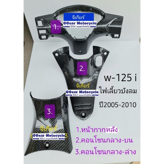 ชิ้นดำ เวฟ125i บังลม W-125 i บังลม 💥มีทุกชิ้น💥 ชุดสี ชุดเฟรม แคฟล่า