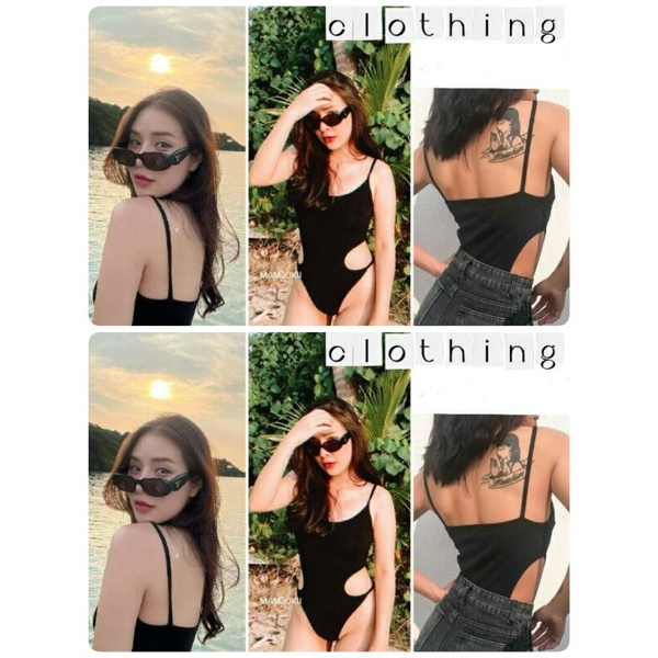Swipe001 bodysuit พร้อมส่ง บอดี้สูทสายเดี่ยวเว้าเอวยั่วๆ เนื้อผ้าเรยอนหนา ผ้าดีมากกก ใส่สบาย