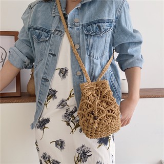 ถุงฟางเชือก ถุงผ้า crossbody bag