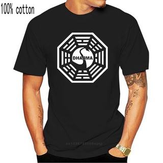 เสื้อยืดแขนสั้น ผ้าฝ้าย พิมพ์ลาย LOST Dharma Initiative สําหรับผู้ชาย