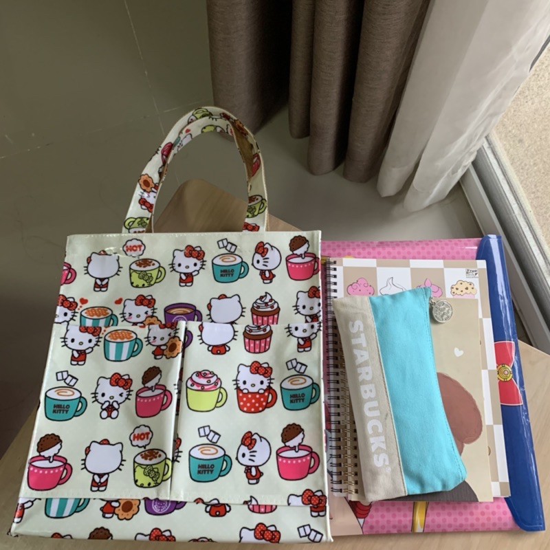 กระเป๋าผ้าเคลือบกันน้ำลายน่ารัก กระเป๋าถือกันน้ำ size A4 มีซิปด้านบน & มีช่องใส่ของด้านหน้า (1st page) - รูปที่ 3