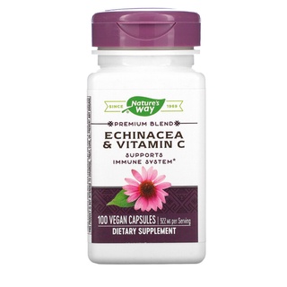 พร้อมส่ง Natures Way, Echinacea &amp; Vitamin C, 922 mg, 100 Vegan Capsules