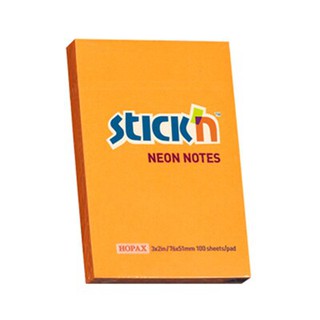 กระดาษโน้ต 160 3x2 นิ้ว สีส้ม สติก เอ็น Neon 21 Orange color note paper, 3 x 3 inches, Neon 21 sticker