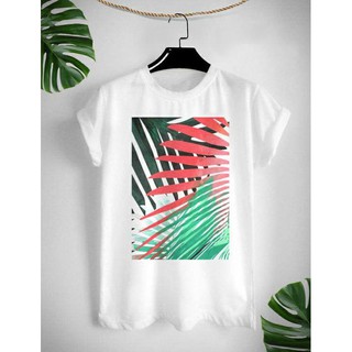 เสื้อยืดลาย Tropical ใส่สบาย ไม่ยืด ไม่ย้วย สีสันสดใส