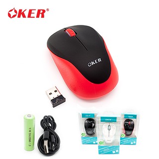 OKER Wireless Mouse เมาส์ไร้สาย รุ่น V18S ระบบชาร์ตถ่านได้ (พร้อม ถ่าน ชาร์ตให้ )