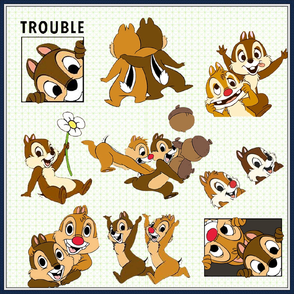 สติกเกอร์ ลายการ์ตูน Chip 'n' Dale ป้องกันรอยขีดข่วน สําหรับติดตกแต่งกระจกมองหลังรถยนต์ รถจักรยานยนต์