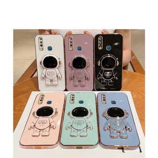 เคสนิ่ม ชุบไฟฟ้า ลายนักบินอวกาศ 3D แบบพกพา สําหรับ vivo Y12 Y15 Y17 vivo Y11 2019