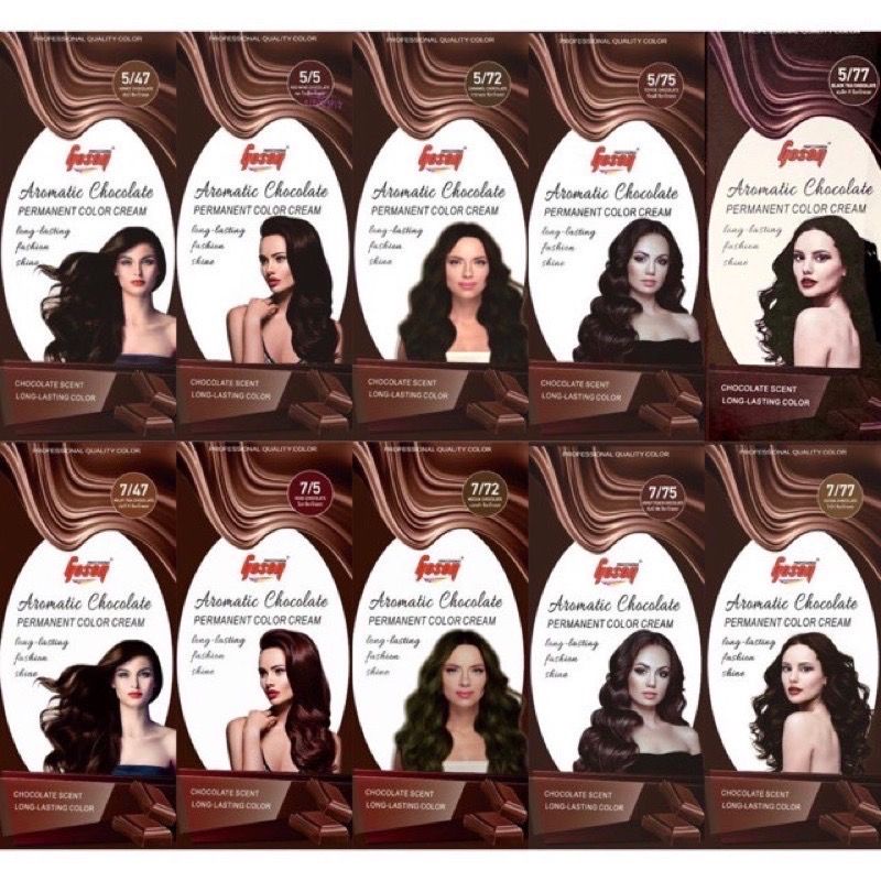ผลิตภัณฑ์เปลี่ยนสีผม โทนสีช็อคโกแลต Gosen เบอร์ 7/47 , 7/5 , 7/72 , 7/75 , 7/77 , 5/47 , 5/5 , 5/72 