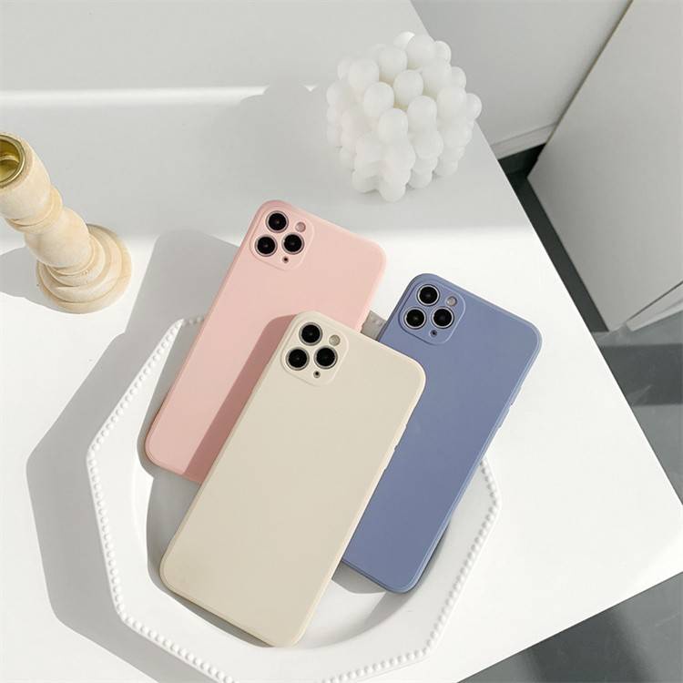 เคสมือถือ แบบซิลิโคน สีพื้น สําหรับ 11 pro max xs max xr 12 mini 7 plus 12 pro max 7 8 Plus Se 2020#019