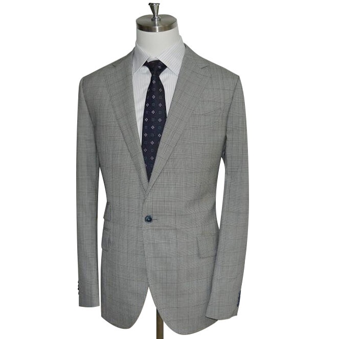 Good Quality Grey Plaid Tuxedo Suits Factory Price