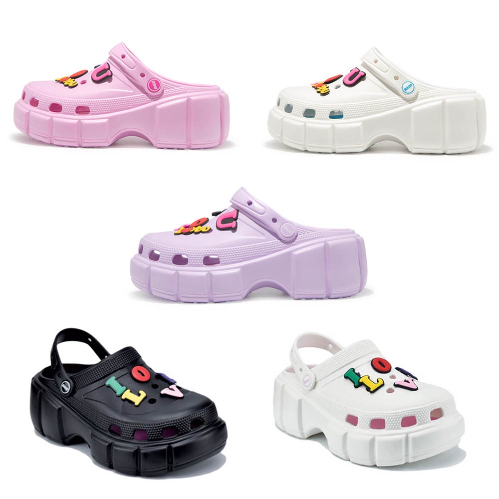 Baoji Collection บาโอจิ รองเท้าแตะ สำหรับผู้หญิง ILoveYou Platform B037-113 (600)