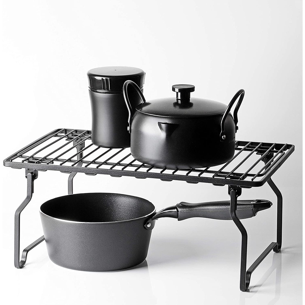 [ส่งด่วน/ส่งไว/จัดส่งทุกวัน/มีประกัน] โต๊ะเหล็กตะแกรง BLKP Pearl Metal Stacking Shelf Limited Edition Black S