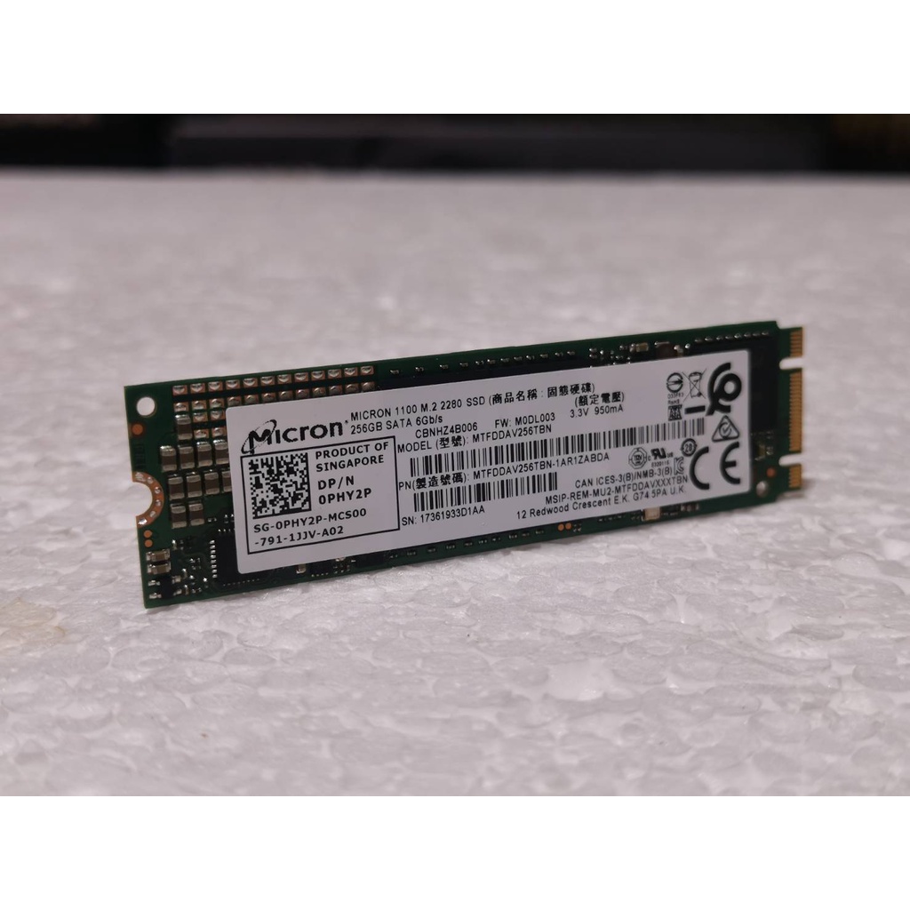 SSD (solid state drive) MICRON MYFDDAV256TBN  256GB (SSD M.2 2280 M.SATA ) 1 MONTH WARRANTY รับประกั