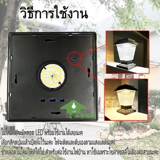 🔥ถูกสุดๆ🇹🇭 โคมไฟ หัวเสา X89 ไฟ2สี หัวเสาโซล่าเซลล์solar JD-X89ตัวใหญ่ โคมไฟโซล่าเซลล์ โคมไฟหัวเสา ใช้พลังงานแสงอาทิตย์