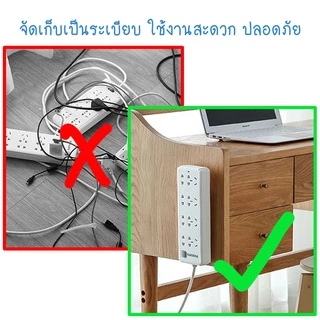 ที่ยึดปลั๊กไฟติดผนัง แผ่นกาว ติดรางปลั๊กไฟ ที่แขวนปลั๊กไฟ