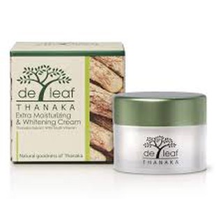 De leaf thanaka extra moisturizing&amp;whitening cream 45ml เดอ ลีฟ ทานาคา เอ๊กตร้า มอยเจอร์ไรเซอร์ &amp;ไวท์เทนนิ่ง ครีม