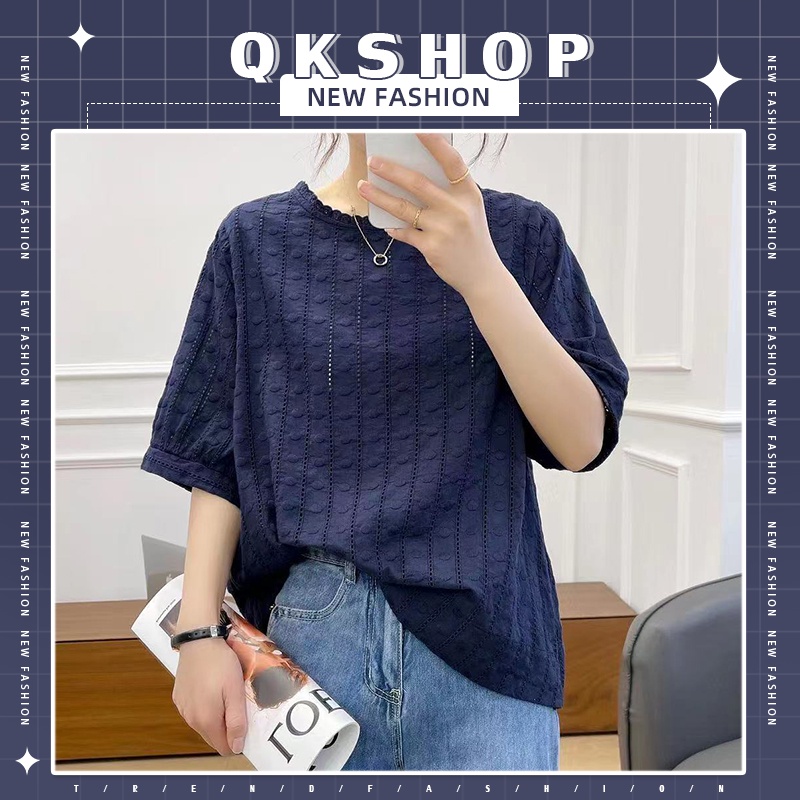 QKshop เสื้อคอกลม🌺 ผ้าลายดอกผ้านิ่มใส่สบาย ลายดอกไม้น่ารักกรุบกริบ☀️สีสันสวยงามละมุนหัวใจสุดๆ 💗💗ดีเทลดีเรียบหรูมากนะ
