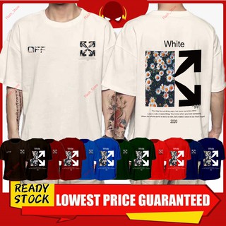 เสื้อโอเวอร์ไซ - 🥇พรีเมี่ยมผ้าฝ้าย🥇ดอกคาโมไมล์OFFWHITETSHIRTผ้าฝ้าย100%BajuLelaki&amp;เปเรมปัวUnisexค