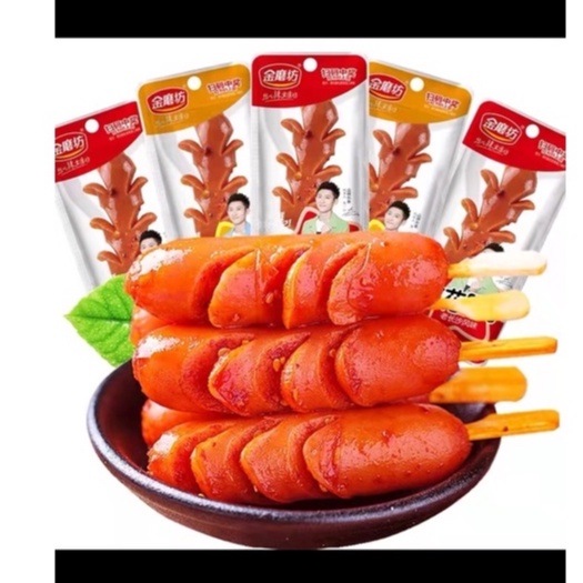 ใส้กรอก หมู รสเผ็ด(香辣香脆肠) พร้อมทาน เนื้อสัมผัสเนียนนุ่ม หอมกลิ่นเครื่องเทศ พร้อมทาน