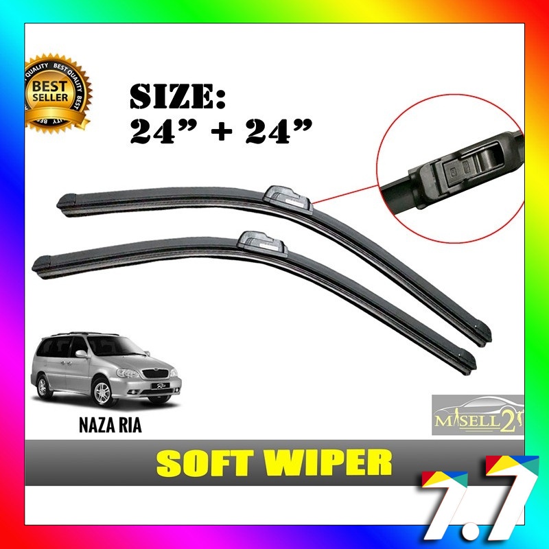 ชุดใบปัดน้ําฝนรถยนต์ Naza Ria Soft (24" + 24")