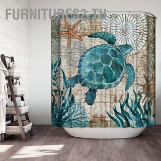 3D Ocean Sea Theme ผ้าม่านกันน้ํากันลื่นพรมปูพื้นห้องน้ํา
