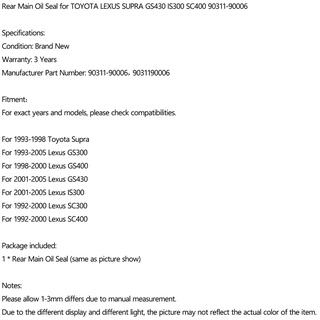 Main Oil Seal Rear Main Oil Seal 90311-90006 9031190006 Car Accessories 100% Brand New For Lexus SC400 1992-2000