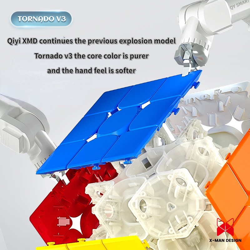 Qiyi X Man Tornado V3 M ลูกบาศก์แม่เหล็ก ความเร็ว 3x3 QY Toys X-Man ...
