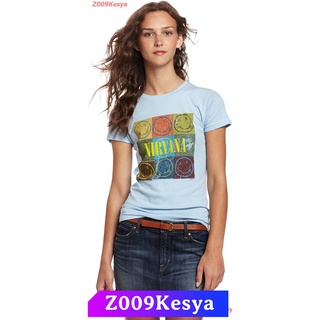 Z009Kesya เสื้อยืดสีพื้นผู้หญิง FEA Womens Nirvana JRS Smile Box Tissue Tee discount  Nirvana,นิพพาน