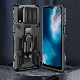 Vivo Y20i Y20 Y20S Y11 Y12 Y15 Y17 Y30 Y50 Y91 Y91i Y95 S1 Pro Case Shockproof Heavy Duty Clip Bracket Stand Hard Hybrid Armor Back Case Cover