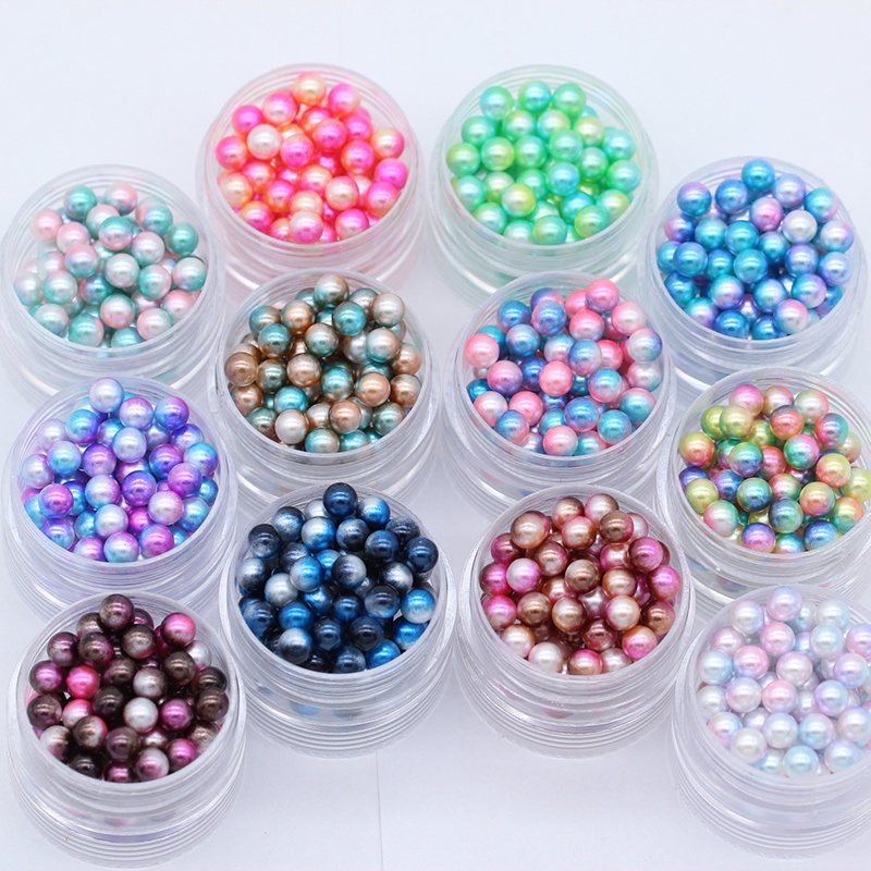 6/8/10 มม.Gradient สีไม่มีรู Pearl รอบนางเงือกสี ABS เลียนแบบไข่มุกหลวมลูกปัดสําหรับ DIY สมุดภาพหัตถกรรมเครื่องประดับทําเติมตกแต่งรองเท้าเสื้อผ้า trim