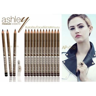 1ชิ้น (แท่งสีทอง) ดินสอเขียนคิ้ว รุ่นมีกบเกลา จับถนัดมือ ashley premium eyebrow pencil