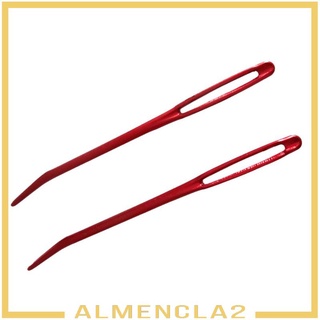 2x Aluminium Bent Tip Tapestry Yarn Needle for Cross Stitch Knitting Crochet