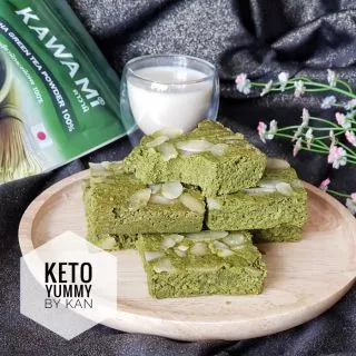 ขนมบราวนี่ มัทฉะ คีโต โลว์คาร์บ ไดเอท Matcha Brownie KETO เบาหวาน,เด็กแพ้กลูเตน ทานได้