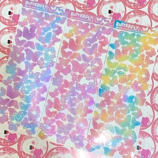 Butterfly sticker(เคลือบhologram stardust) design by:nm_stuffxcute