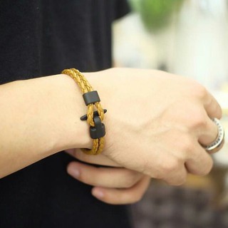 nn_braceletสายรัดข้อมือ RASTACLAT รหัส 047 สร้อยข้อมือหนังถักแบบกลมรวบสองเส้น ตัวล็อคเป็นสีดำนะคะ