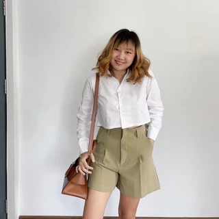 upeachme(C5-5.5) MOLLY SHORTS (S-3XL) กางเกงขาสั้นเอวสูงปรี้ดหุ่นไหนก็ใส่สวย! ขาสั้นตะขอสีพื้น กางเกงเอวต่ำ