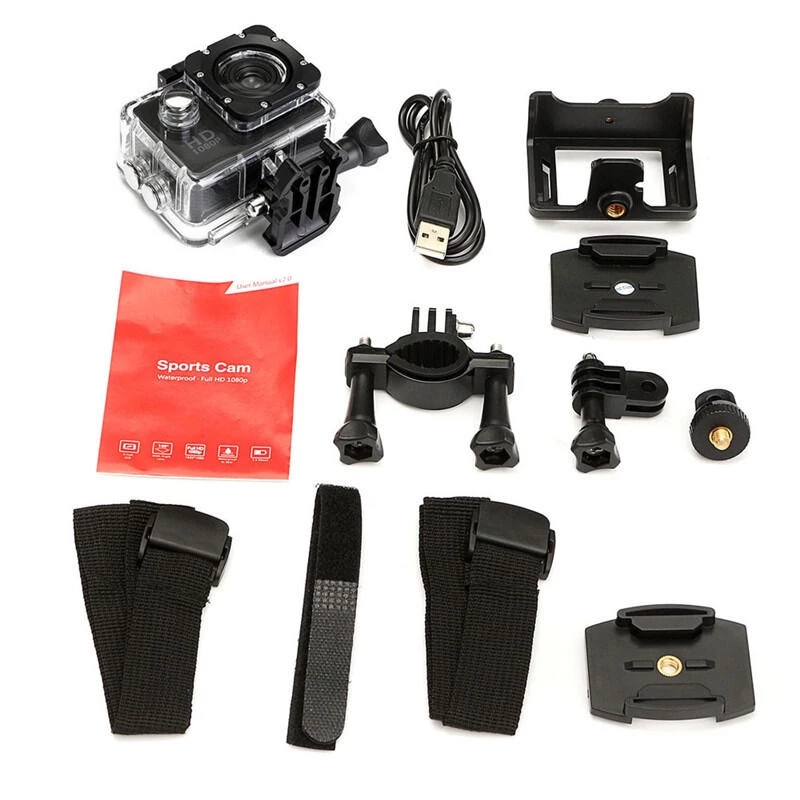 กล้องติดหมวกกันน็อค waterproof action camera ล้องแอคชั่นสปอร์ตแบบกันน้ำแบบพกพา กันน้ำ กันสั่นFull HD 1080Pกันน้ำลึก 30 m thumbnail 10