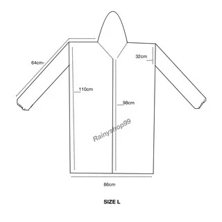 เสื้อกันฝนผู้ใหญ่ มีซิปและกระดุม ผ้ามุก