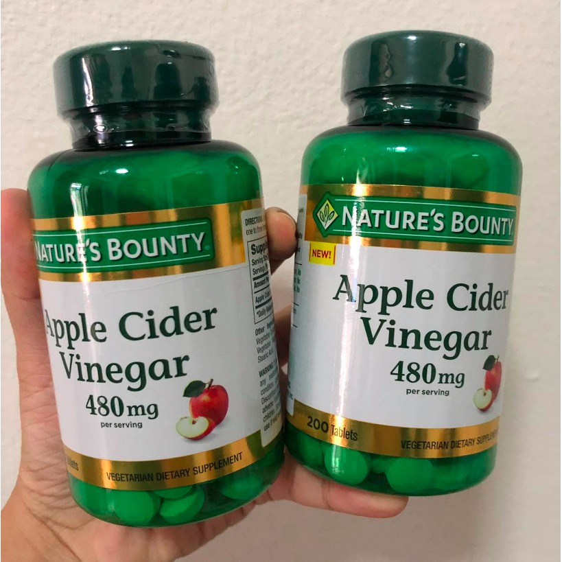 Apple Cider Vinegar น้ำส้มสายชูหมักจากผลแอปเปิ้ล 480 Mg 200 เม็ด ช่วยระบบย่อยอาหาร ลดน้ำหนัก