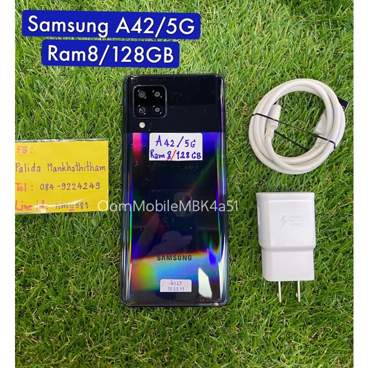 ขายซัมซุง A42 5G แรม8 ความจุ 128 กิ๊ก มือสอง สภาพมีตำหนิตามรูป ไม่มีผลต่อการใช้งาน  จอสวยไร้รอย เครื