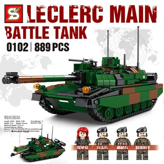 ProudNada Toys ของเล่นเด็ก ตัวต่อ รถถัง รถทหาร(กล่องใหญ่สุดคุ้ม) S LECLERC MAIN BATTLE TANK 889 PCS NO.0102