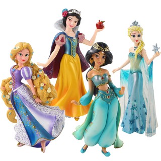 โมเดลฟิกเกอร์ PVC รูปการ์ตูนเจ้าหญิงดิสนีย์ Snow White Elsa Jasmine Tangled ของเล่นสะสม สําหรับเด็ก