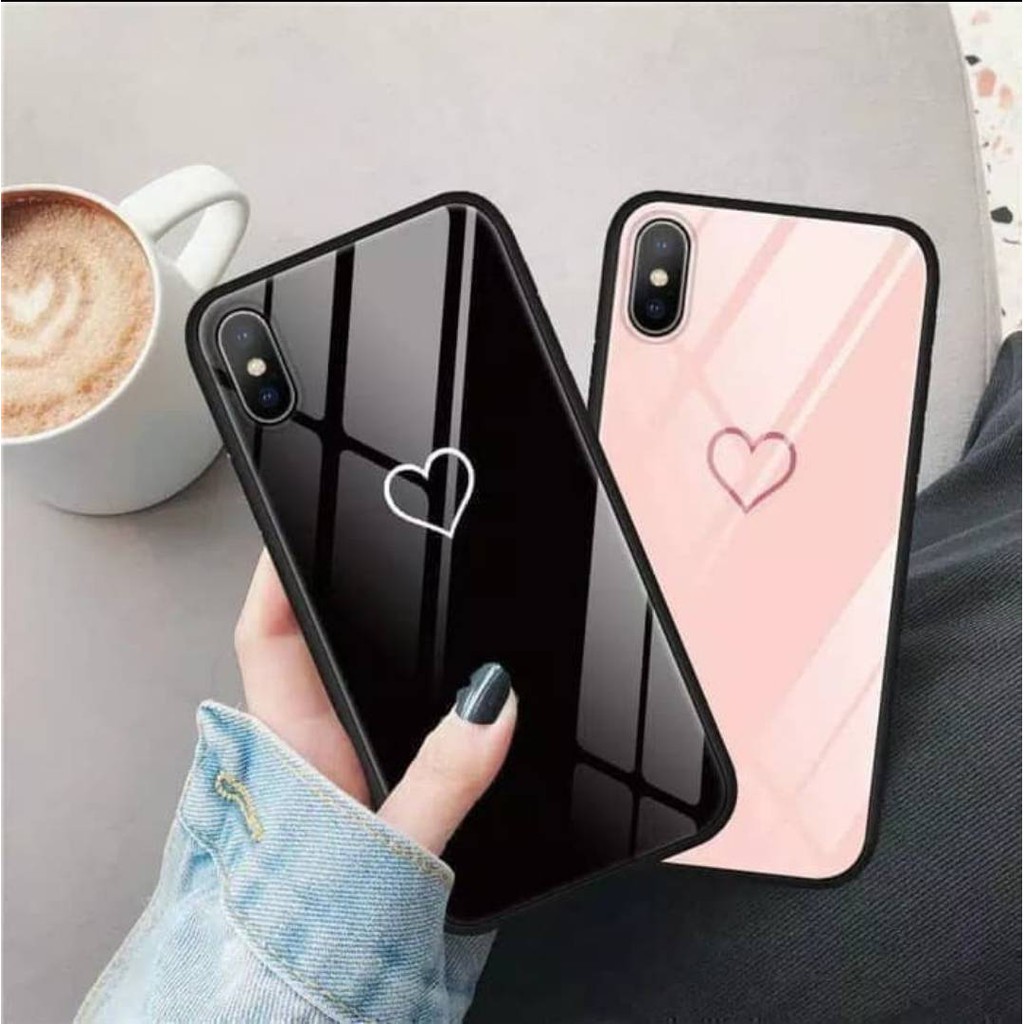 XIAOMI MI 8, MI 8 SE, MI 9 PREMIUM CASE CASING GLASS LOVE MOTIF