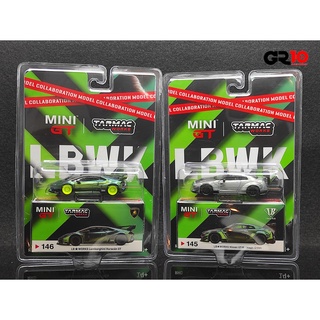 แพ็คคู่ MINI GT X Tarmac works  #145 Chase Nissan GT-R Magic Green #146 Chase Lamborghini Huracan GT Magic Green