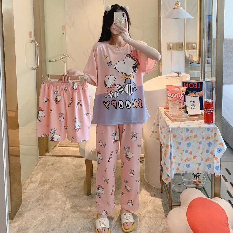 ✙พร้อมส่ง ชุดนอน เชตชุดนอน 3 ชิ้น ชุดนอนลายการ์ตูน เชตชุดนอน ชุดนอนผู้หญิง ชุดนอนไม่ได้นอน ผ้านิ่มเด้ง🍀 thumbnail 5
