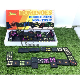 เกมส์โดมิโน ไซส์ใหญ่ ไซส์L ตราเสือ 55 ชิ้น DOMINOES DOUBLE NINE NON-TOXIC